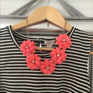 J. Crew Factory pink flower statement necklace